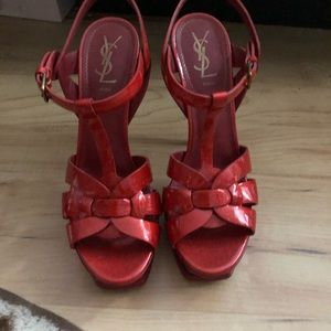 YSL tribute sandal bright red